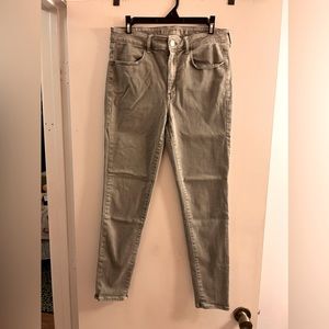 American Eagle Next Level Stretch X Hi Rise Jeggings Sage Green Women's Size 12